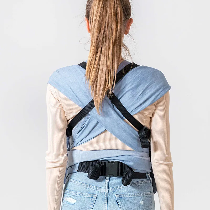 Couverture pour porte bébé - Denim Brut/Gris-2