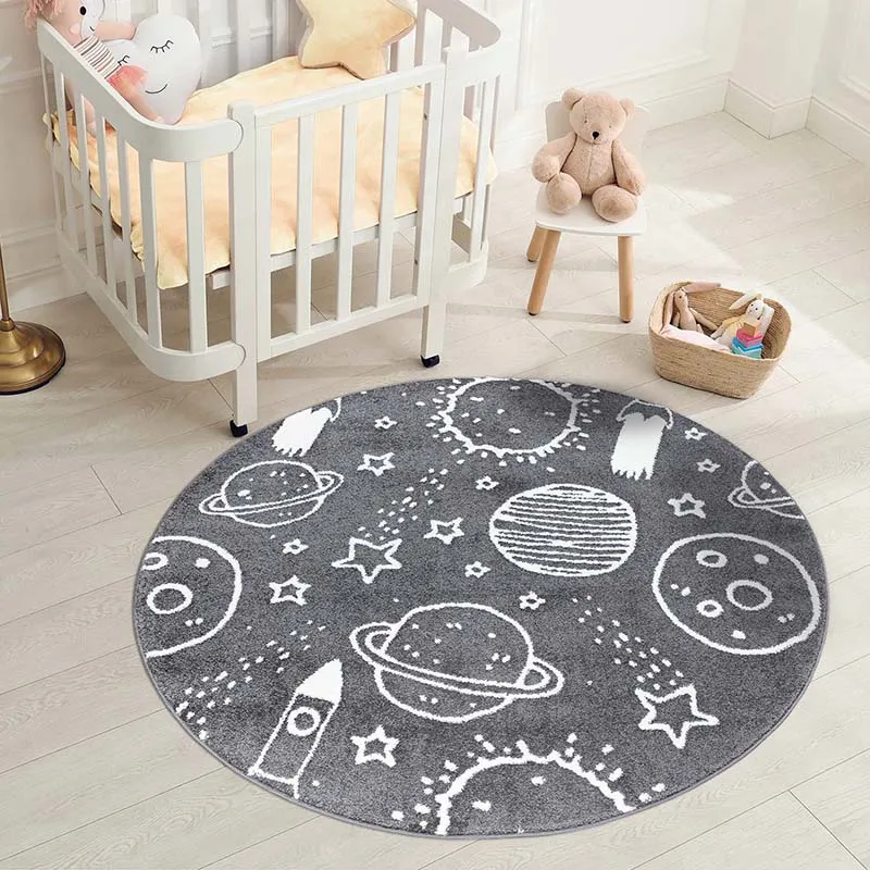 Tapis rond Anime espace Gris - ø120cm-0