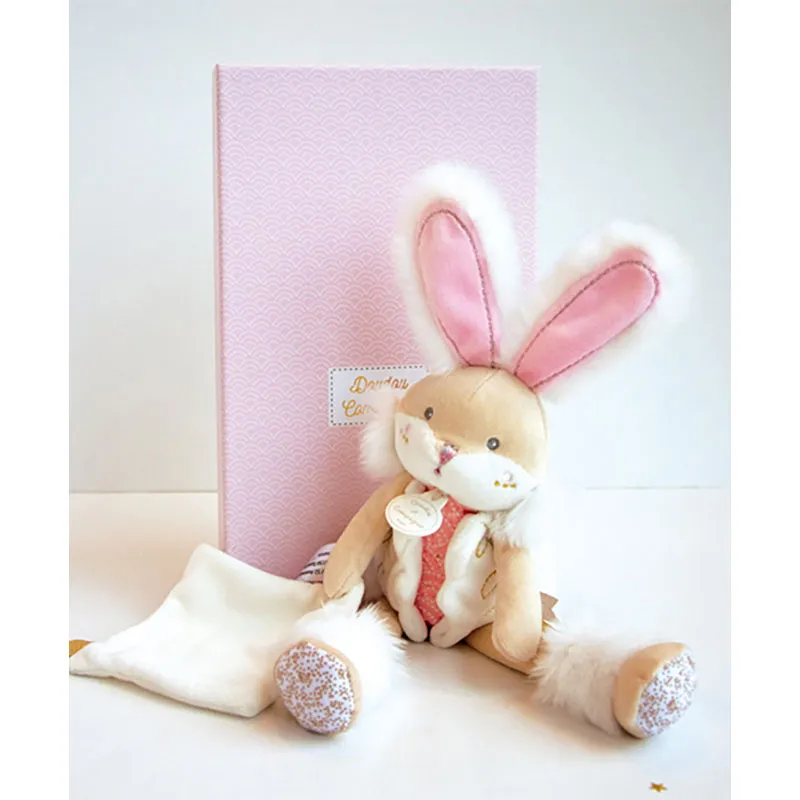 Doudou Lapin de sucre Pantin Rose - 25cm-4