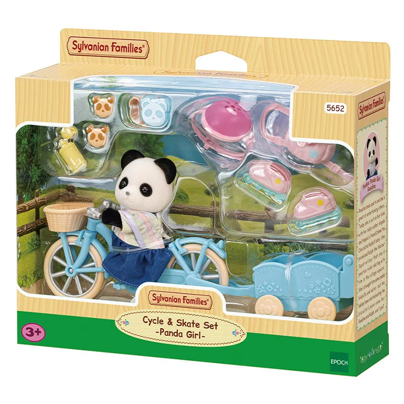 Fille panda avec son vélo & sa remorque - 12pcs-5