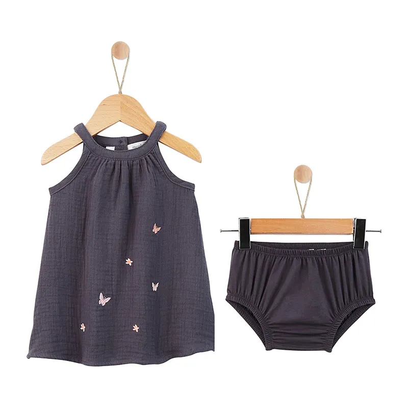 Robe Fille Petite fleurette Marèse - Anthracite - AUBERT-7