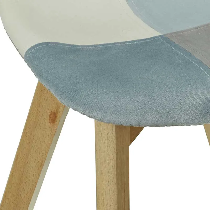 Chaise patchwork enfant Léonie Gris - 35x29,5x58cm-5