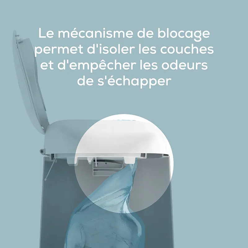 Starter pack Poubelle à couches Dress Up avec 3 recharges + 2 Housses OFFERTES Jungle/Gris-10