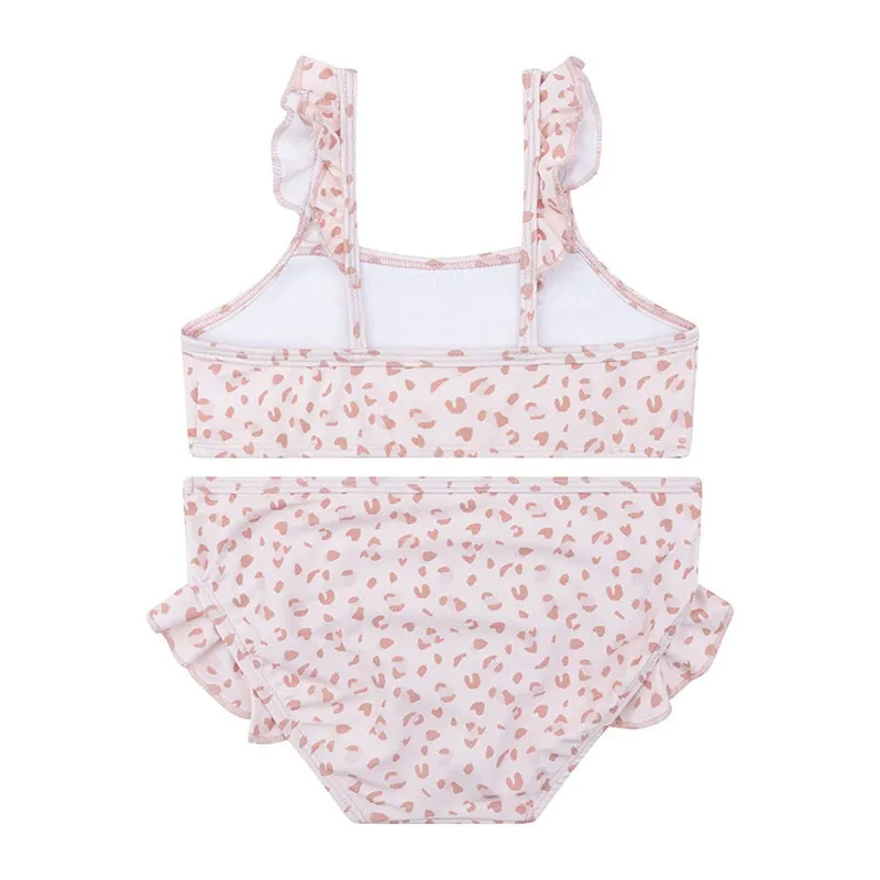 Maillot de bain 2pcs Anti-UV Léopard - Vieux Rose-1