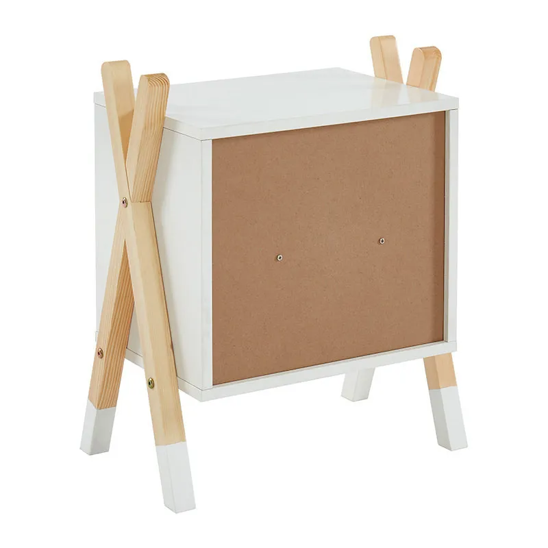 Table de chevet Tipi Bois/Blanc - 46x30x55cm-4