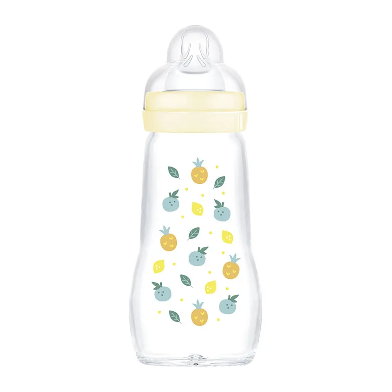 1 Biberon Verre 260ml Tétine 2 Nature - Lin-0