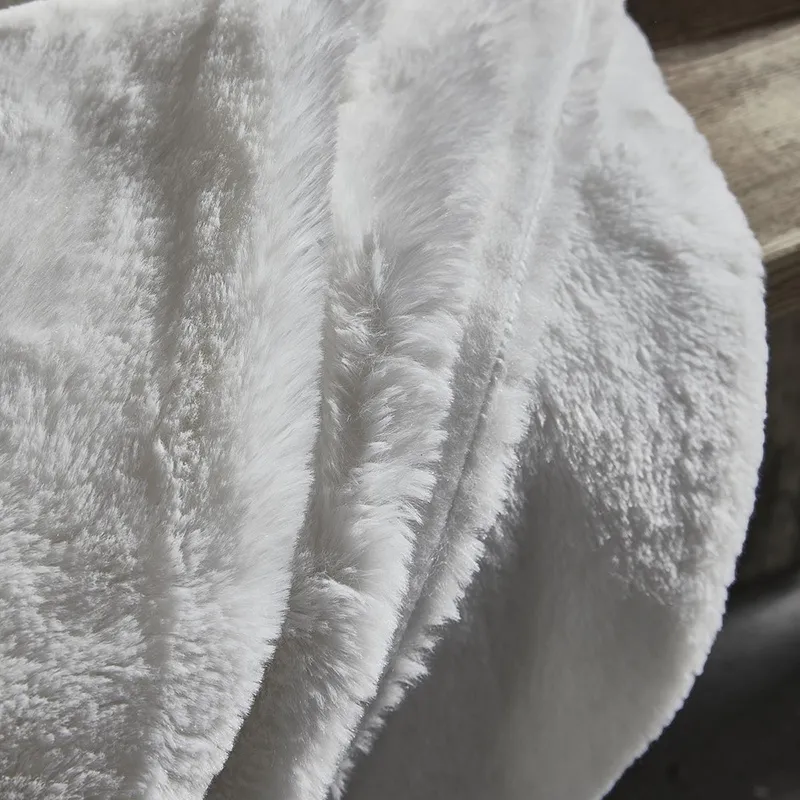 Plaid Fausse Fourrure Montagne Blanc - 125x150cm-1