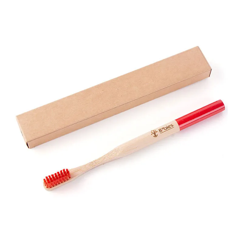 Brosse à dent Bambou Adulte Medium - Rouge-0
