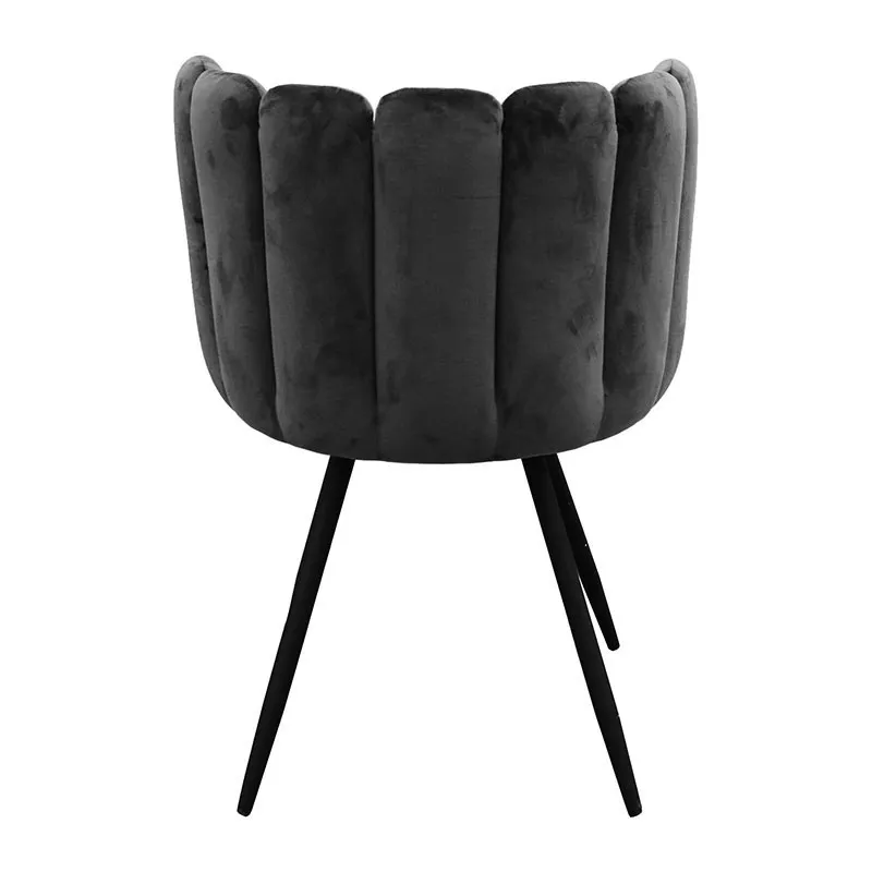 2 Chaises velours Ariel Noir - 59.5x47.5x79cm-3