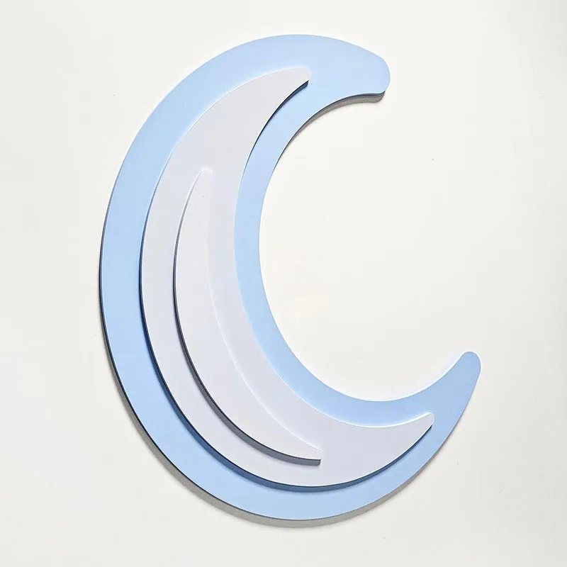 Déco. murale en bois Relief 3D Croissant de lune - 48x60cm-1
