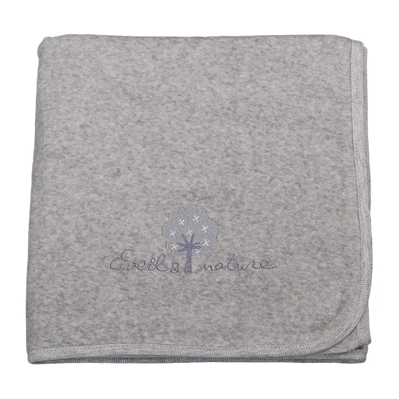 Plaid Coton BIO Gris - 75x100cm-0