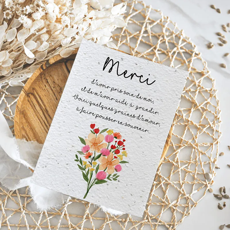 Cartes à Merci Fleurs - 4pcs-0