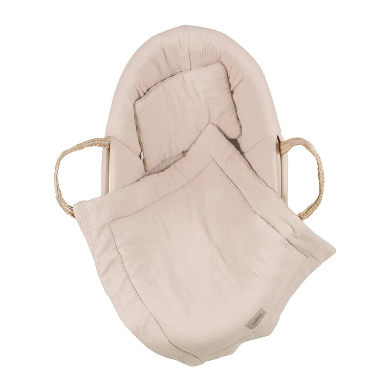 Drap-h. couffin Mousseline Beige - 77x36cm-4