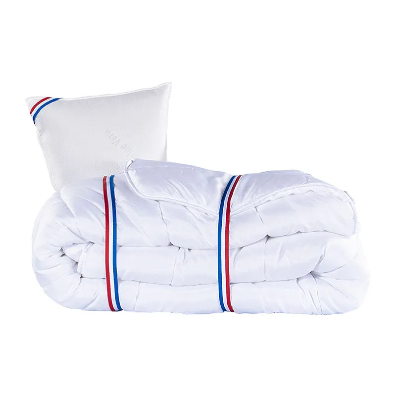 Matelas Zen 20cm mém. de forme ferme + Sommier Gris 20cm + 1 Oreiller + Couette + Tête de lit Enfant-4