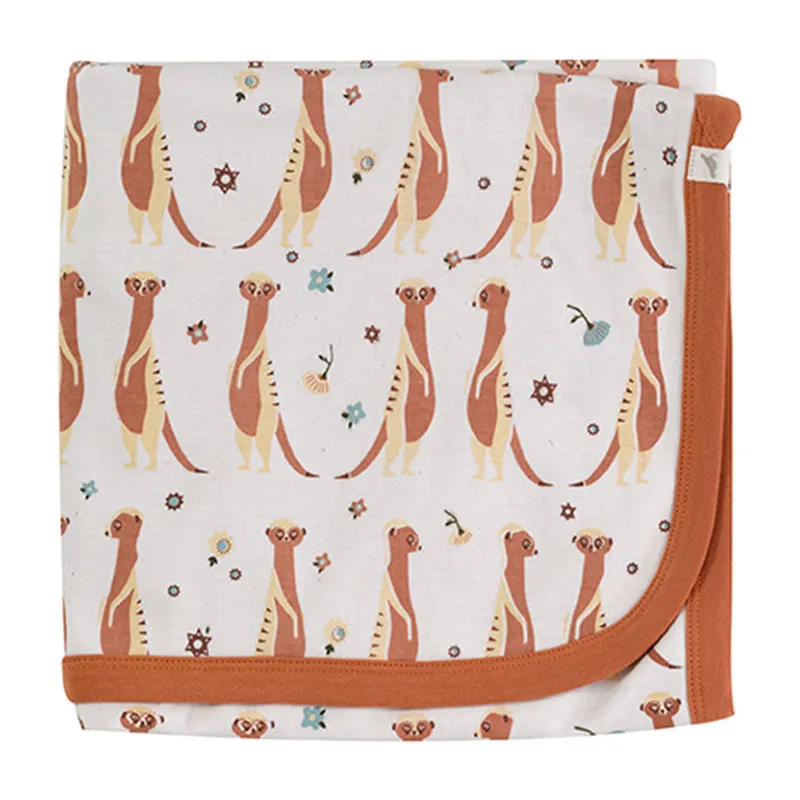 Couverture bébé en coton BIO Suricate Debout 72x72 cm - Pigeon-0