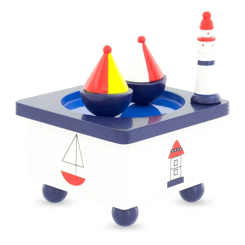 Boîte à musique Bateaux - 10x10cm-0