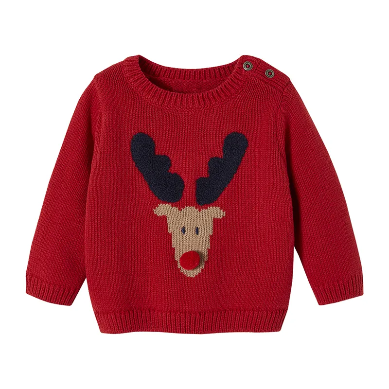 Pull tricot Noël - Rouge-0