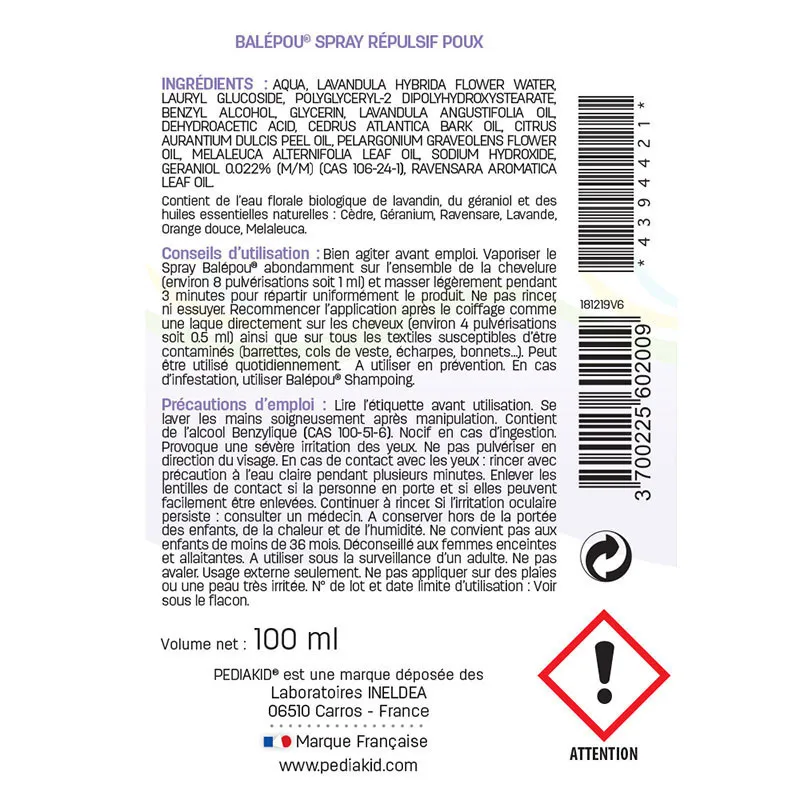 Balépou Spray Anti-poux & lentes - 36m+-1