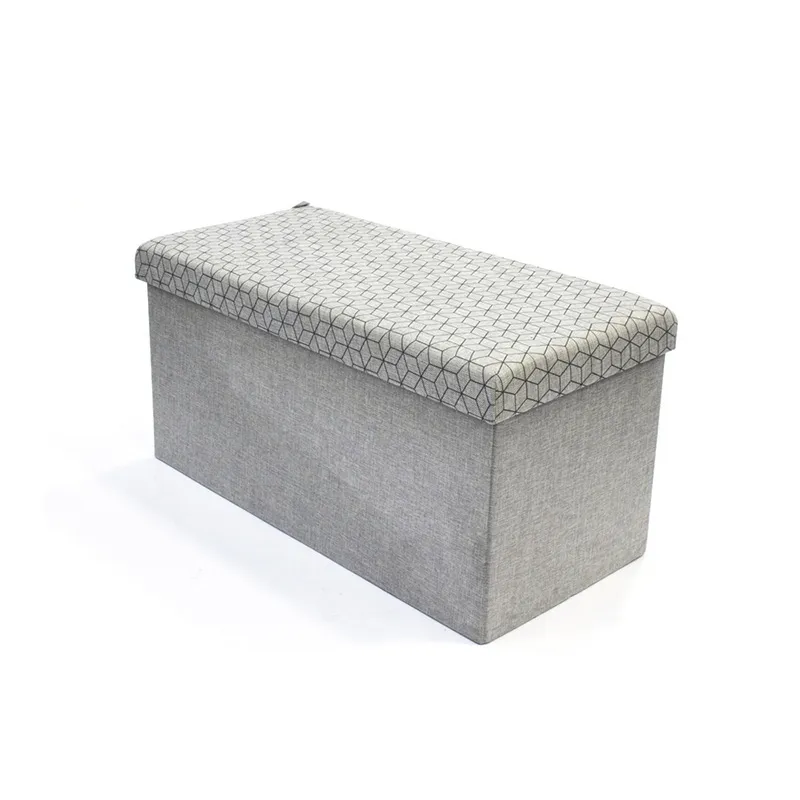 Coffre-banc pliable Gris/Noir - 76,5x37,5cm-0