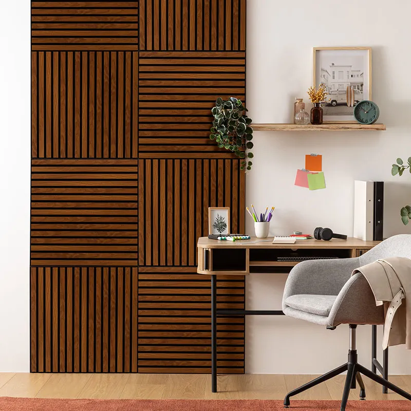 Panneau mural décoratif Colva Bois foncé - 60x60cm-0