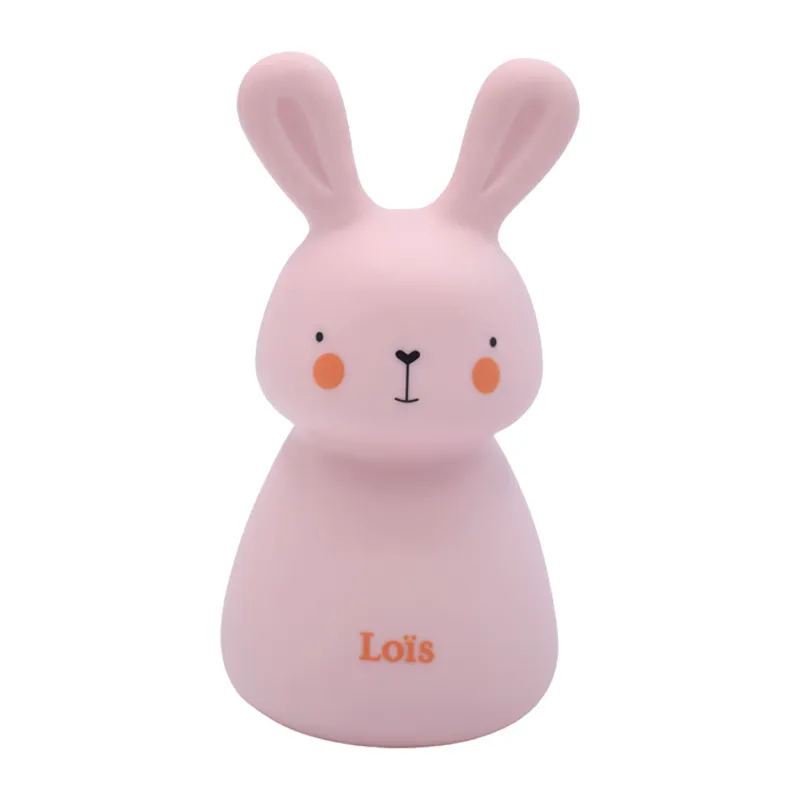 Veilleuse Solo à pile - Lapin Rose-2