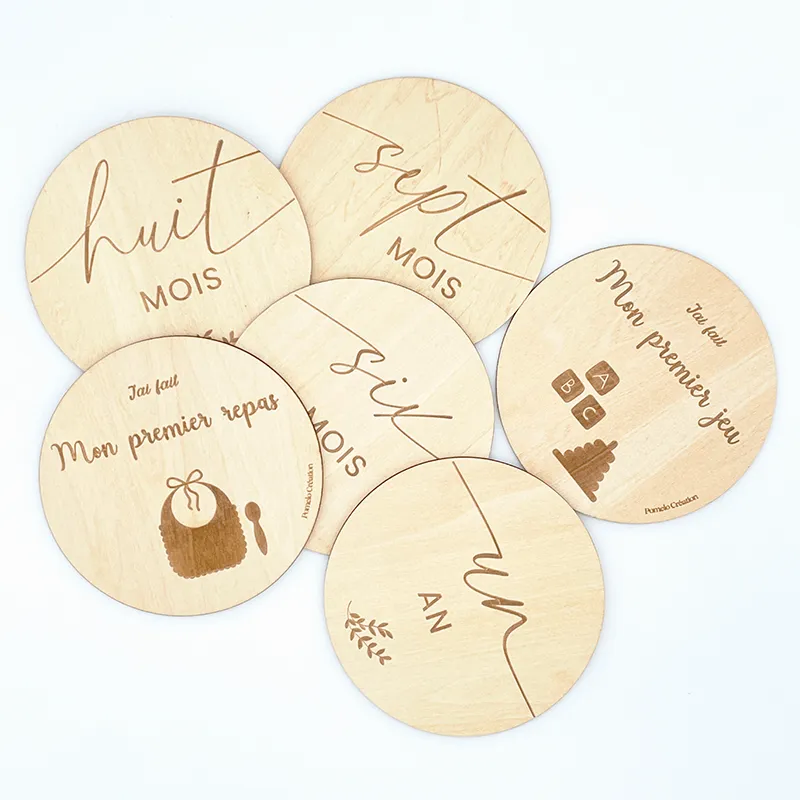 Carte étape Bois Premiers Mois - 13pcs-2