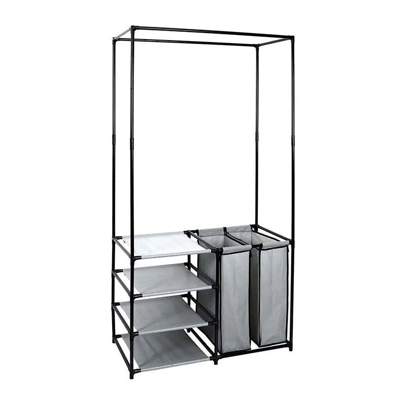 Portant dressing ouvert Noir/Gris - 87x43.5x163.5cm-1