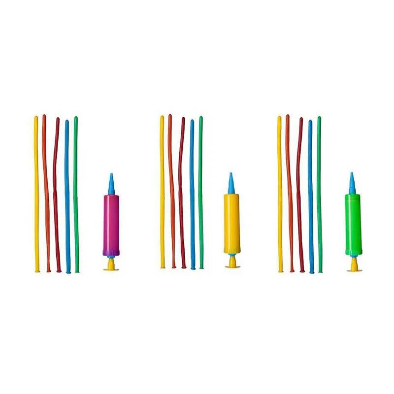 Ballon à modeler & sa pompe Aléat. - 15pcs-0