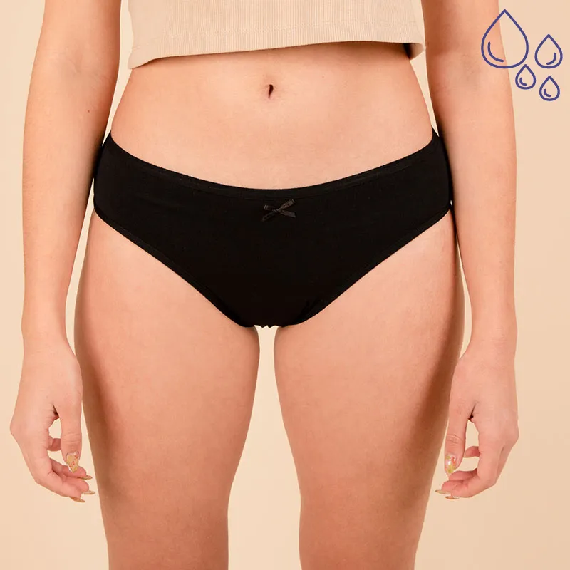 Culotte menstruelle classique Noire - Flux abondants-0