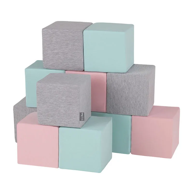 Blocs en mousse Gris/Rose/Menthe 12pcs - 14cm-5