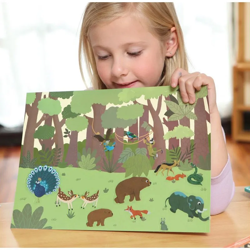 Stickers réutilisables Animaux 200pcs - 36m+-1