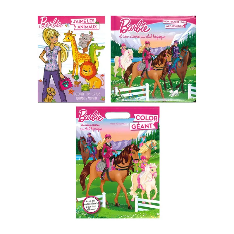 Livre puzzles + Bloc Géant + Animaux cartonné Barbie - 3+-0