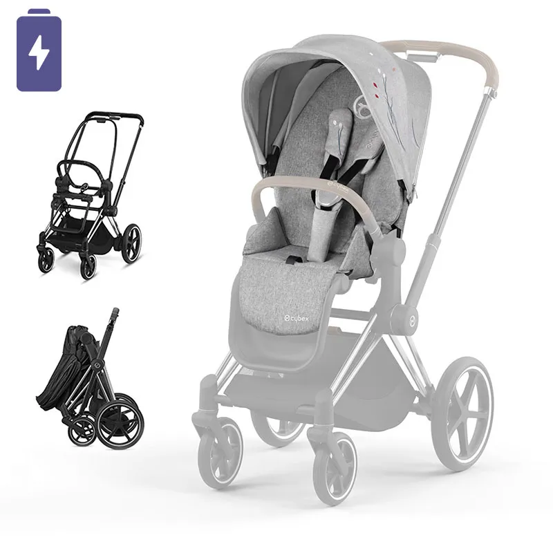 Poussette électrique ePRIAM Chrome Black/Koi mid-Grey - 0m+-0
