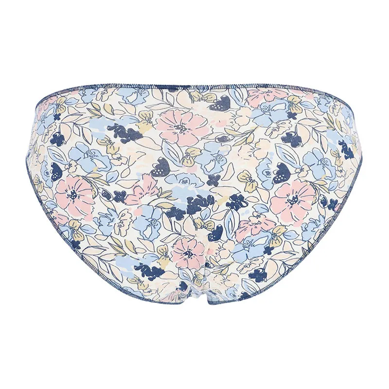 3 Culottes Mini Fleurs - Bleu/Blanc-5