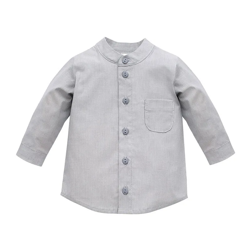 Chemise col mao ML Charlie - Gris-0