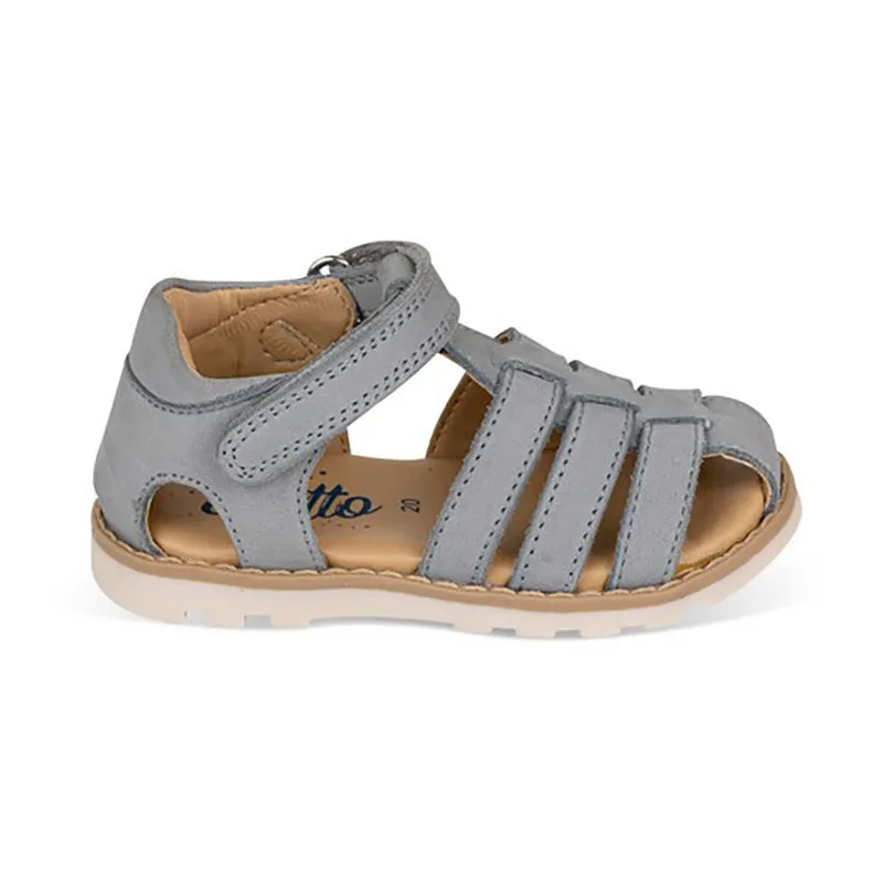Sandales semi-ouvertes Enrico Cuir - Gris-0