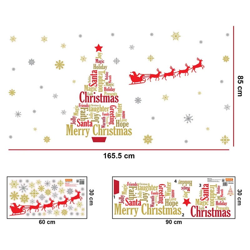 Stickers - Traineau du Père-Noël & Citations anglaises-2