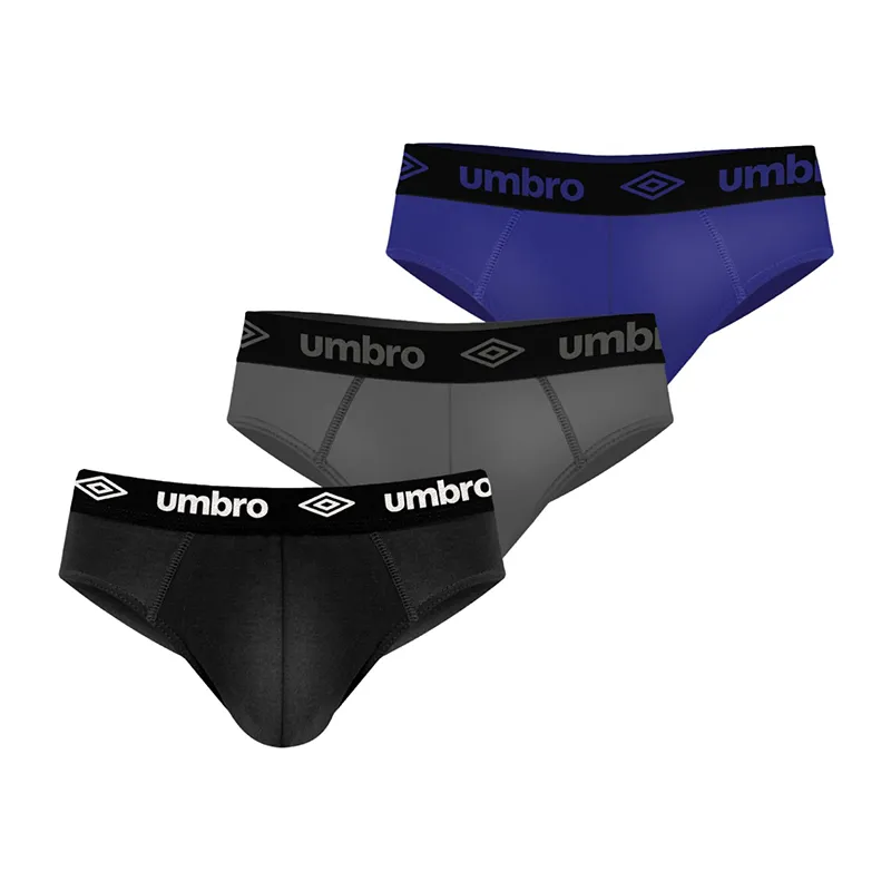 3 Slips Homme Umbro - Bleu/Noir/Gris/Blanc-0