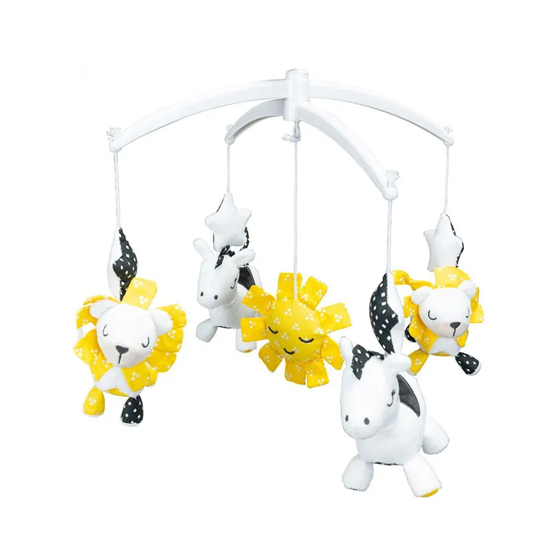 Mobile musical Peluche & pompon Gris/Jaune - 35x76cm-1