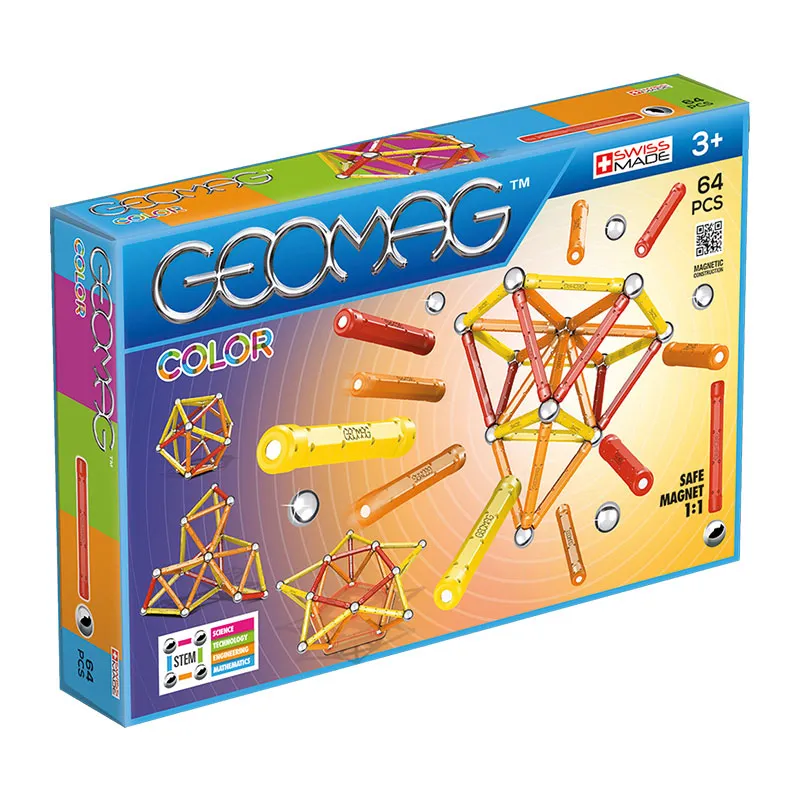 Jeu de construction magnét. Color 64pcs - 3+-0