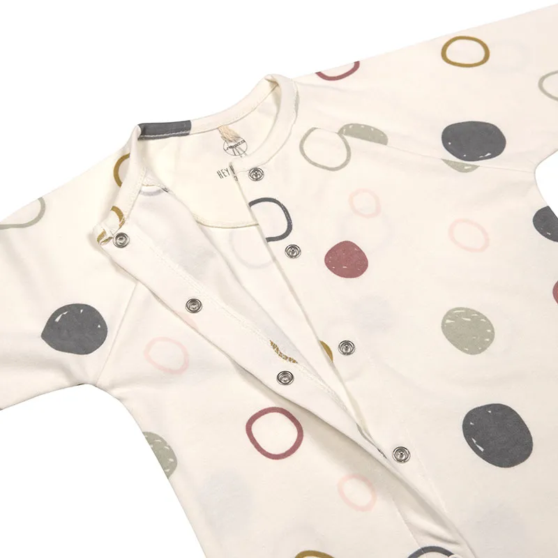 Pyjama avec pieds Coton BIO - Cercles Ecru-2