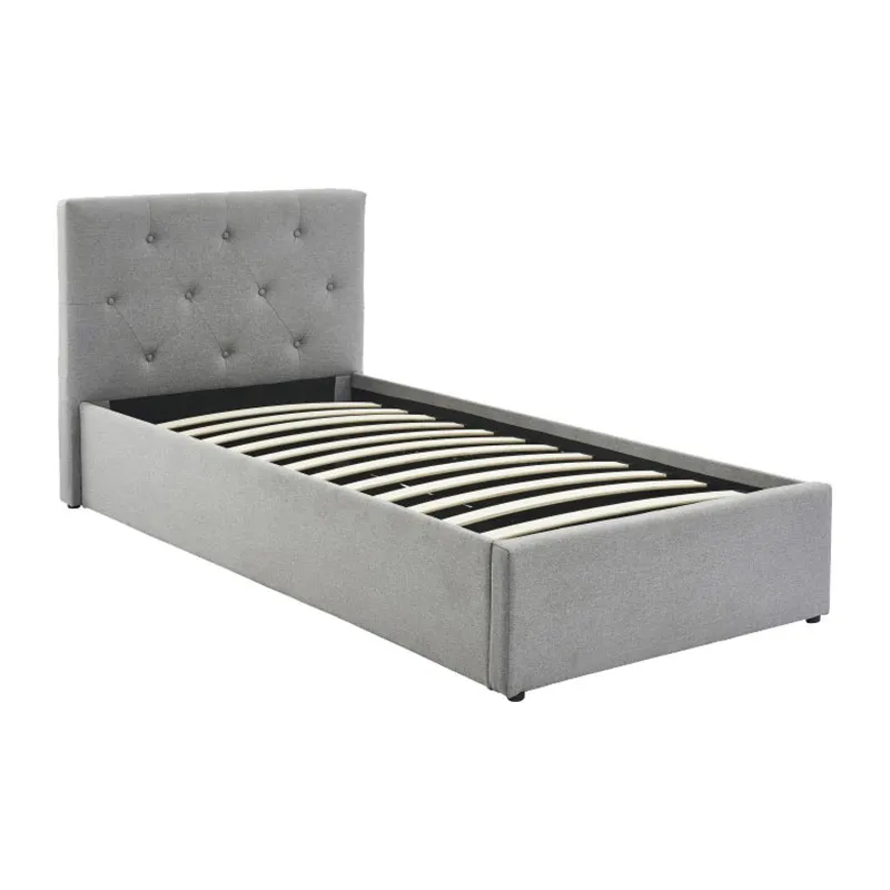 Lit coffre + sommier Bahia Gris - 90x190cm-2