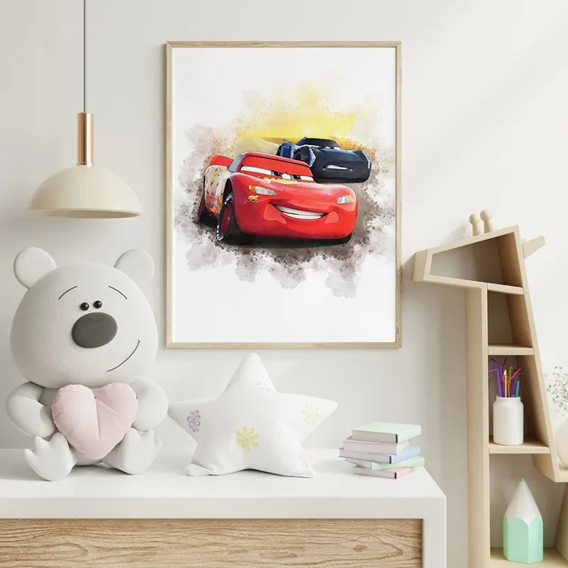 Toile Cars Flash McQueen Rouge & Noir - 30x40cm-1