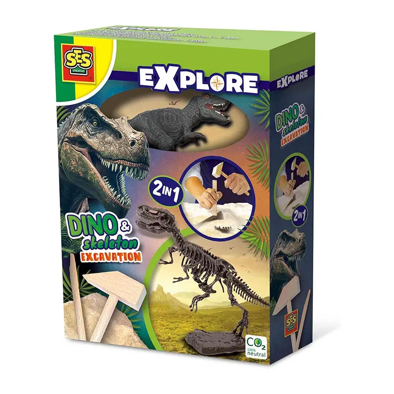 Kit de fouille 2en1 Dino. & Squelettes T-rex - 5+-0