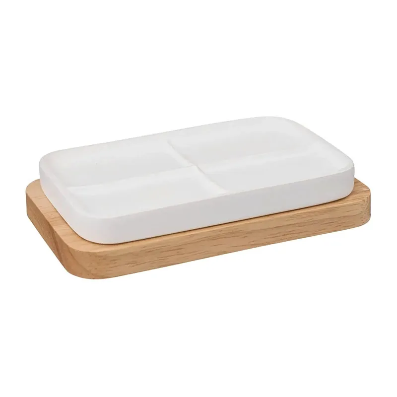 Porte savon Natureo Blanc - 13,2x8,6x2,7cm-0
