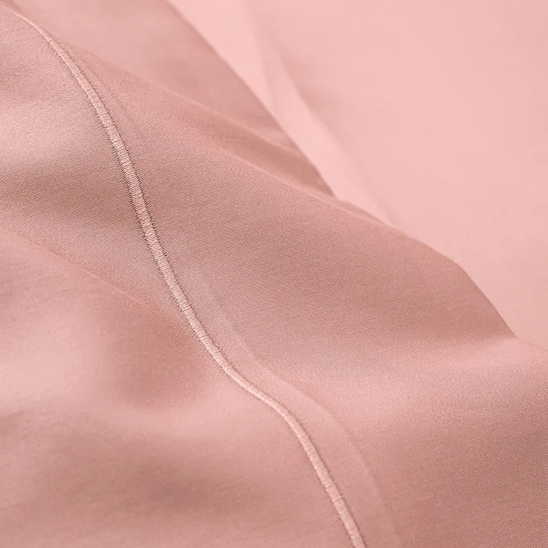 Drap plat Percale de coton Rose poudré-1