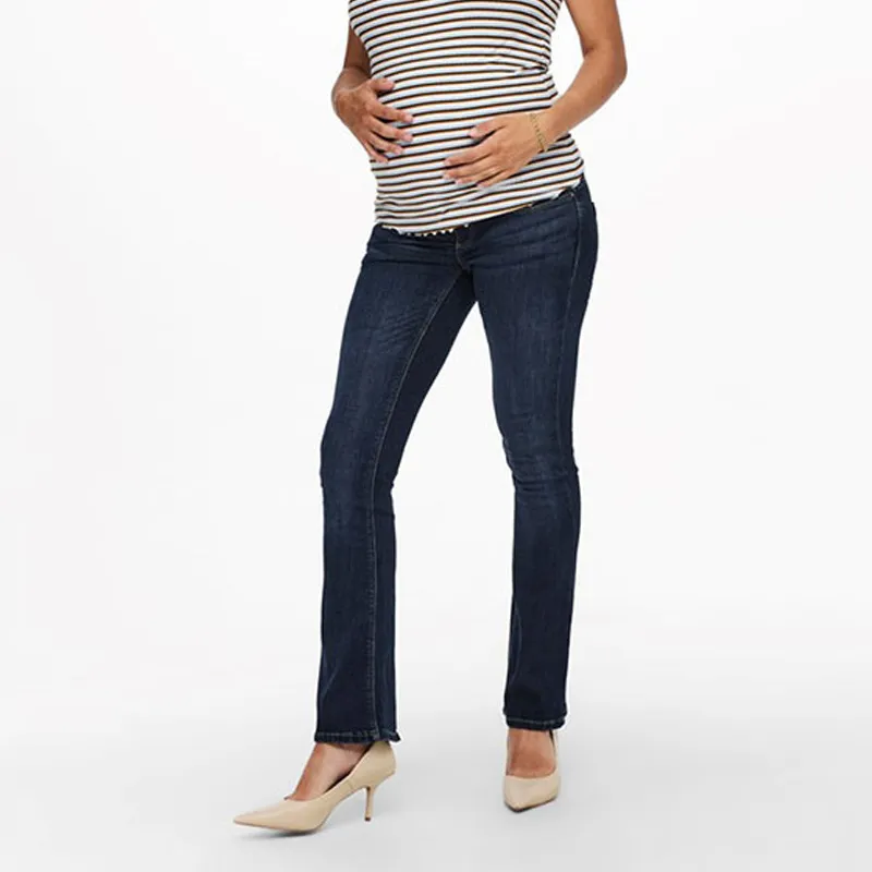 Jeans de grossesse Flare Paola - Bleu foncé Denim - ONLY-0