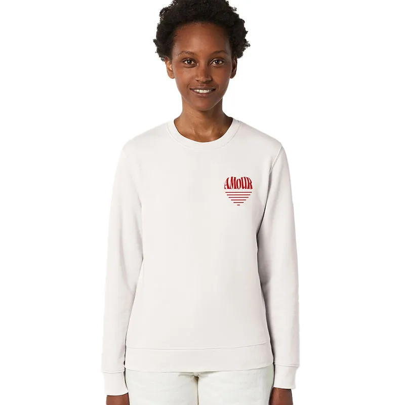 Sweat Femme Amour coeur 2 BIO - Vintage White-0