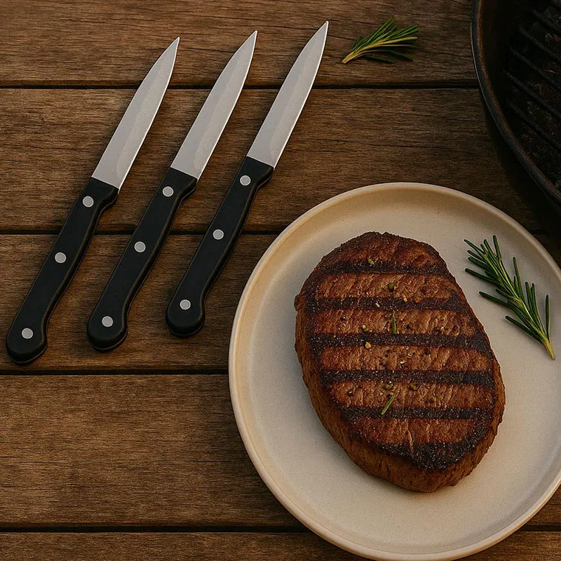 3 Couteaux à steak - Lame lisse 11cm-8
