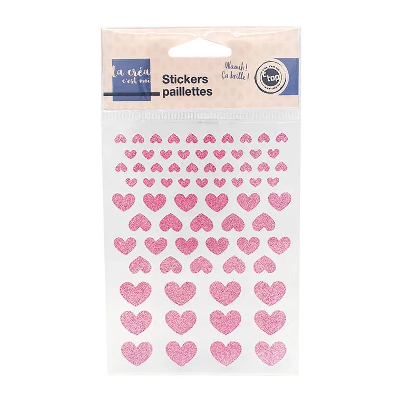 Stickers Cœurs & Paillettes - 144pcs-8